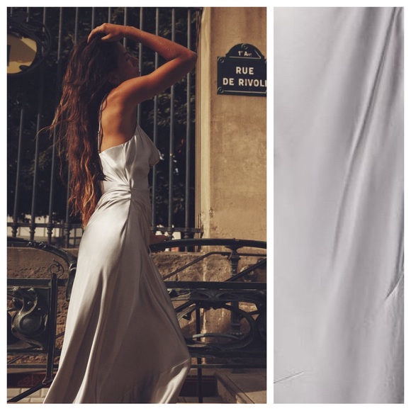 NWT. Zara Silver Satin Effect Slip Midi Dress. Size XL. - Picture 4 of 9